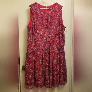 NWT Dressbarn lace Cutout Fit and Flare Dress - Red - size 20W